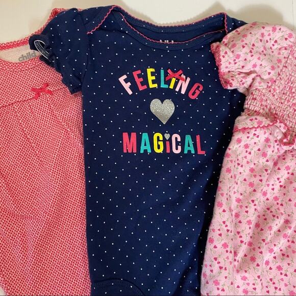 3pc lot Baby Onesies Feeling Magical floral outfit 3-6m - Picture 6 of 6
